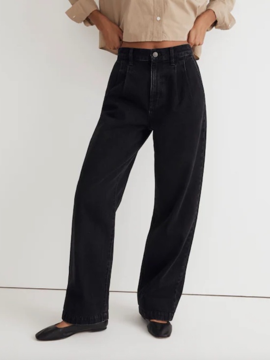 Madewell Denim - Madewell The Harlow Wide-Leg Jean in Norfleet Wash 25 Washed Black Jeans